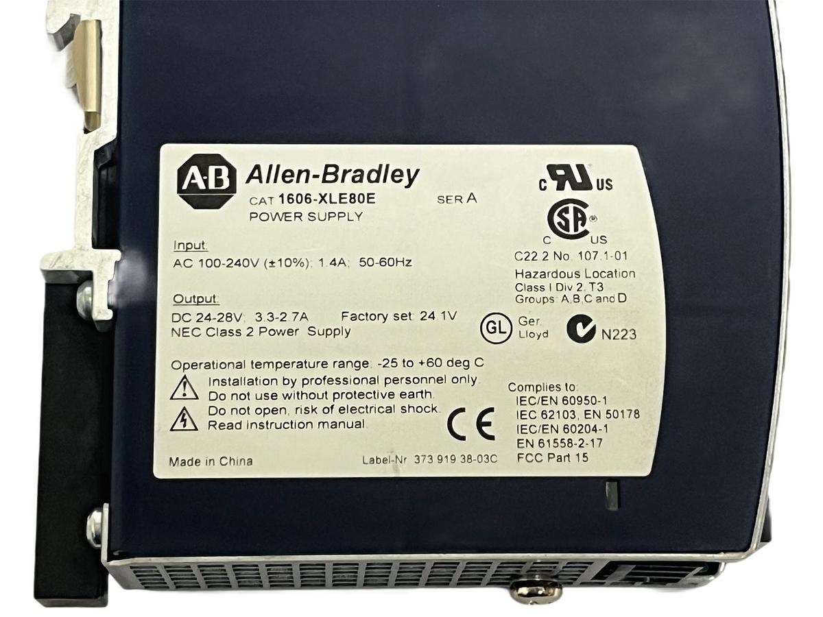 Used Allen-Bradley 1606-XLE80E Essential Power Supply 24V DC 80W Ser A - NSMP