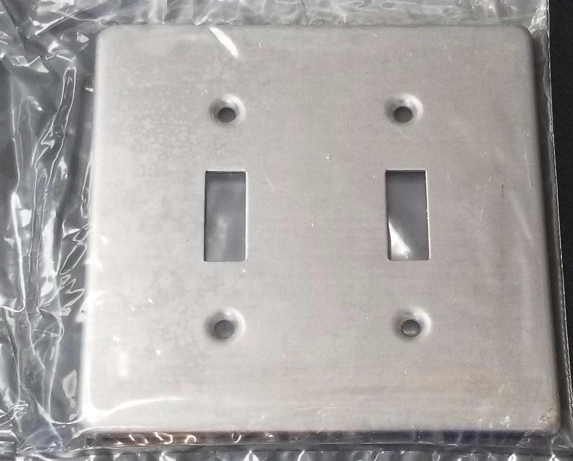 Used NEW HUBBELL KILLARK 2FT STAMPED ALUMINUM COVER FOR 2 TOGGLE SWITCHES