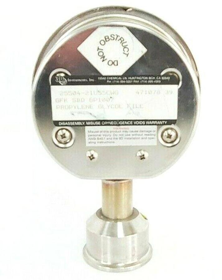 Used 3D INSTRUMENTS 25504-21U55CWG PRESSURE GAUGE, GFK SBD GP1007, 471078 39, 0-15PSI