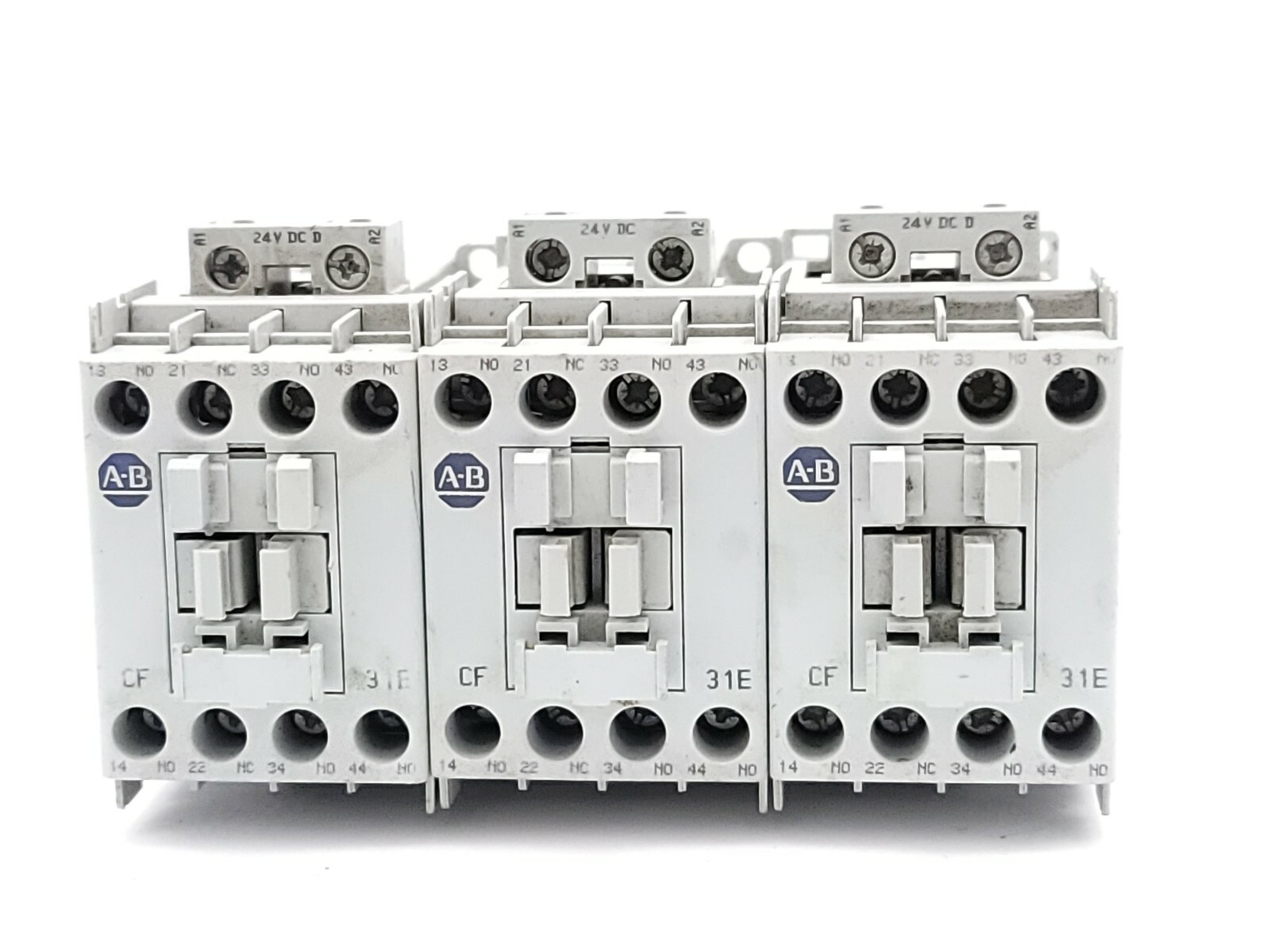 Used LOT OF 3 ALLEN BRADLEY 700-CF310Z* SER. A CONTROL RELAY CONTACTORS 24V DC