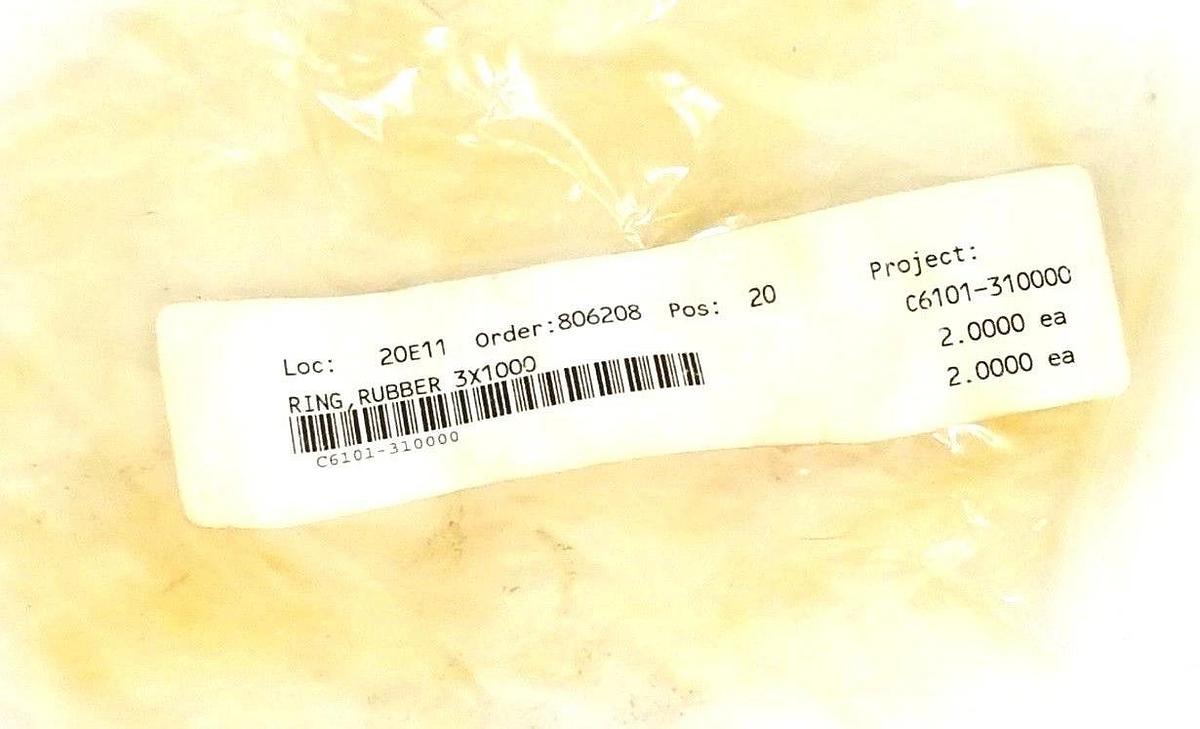 LOT OF 2 NEW GENERIC 3X1000 RUBBER RINGS, C6101-310000