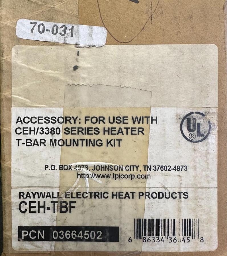 Used NEW RAYWALL ELECTRIC HEAT PRODUCTS CEH-TBF / CEHTBF TB3380 T-BAR MOUNTING KIT