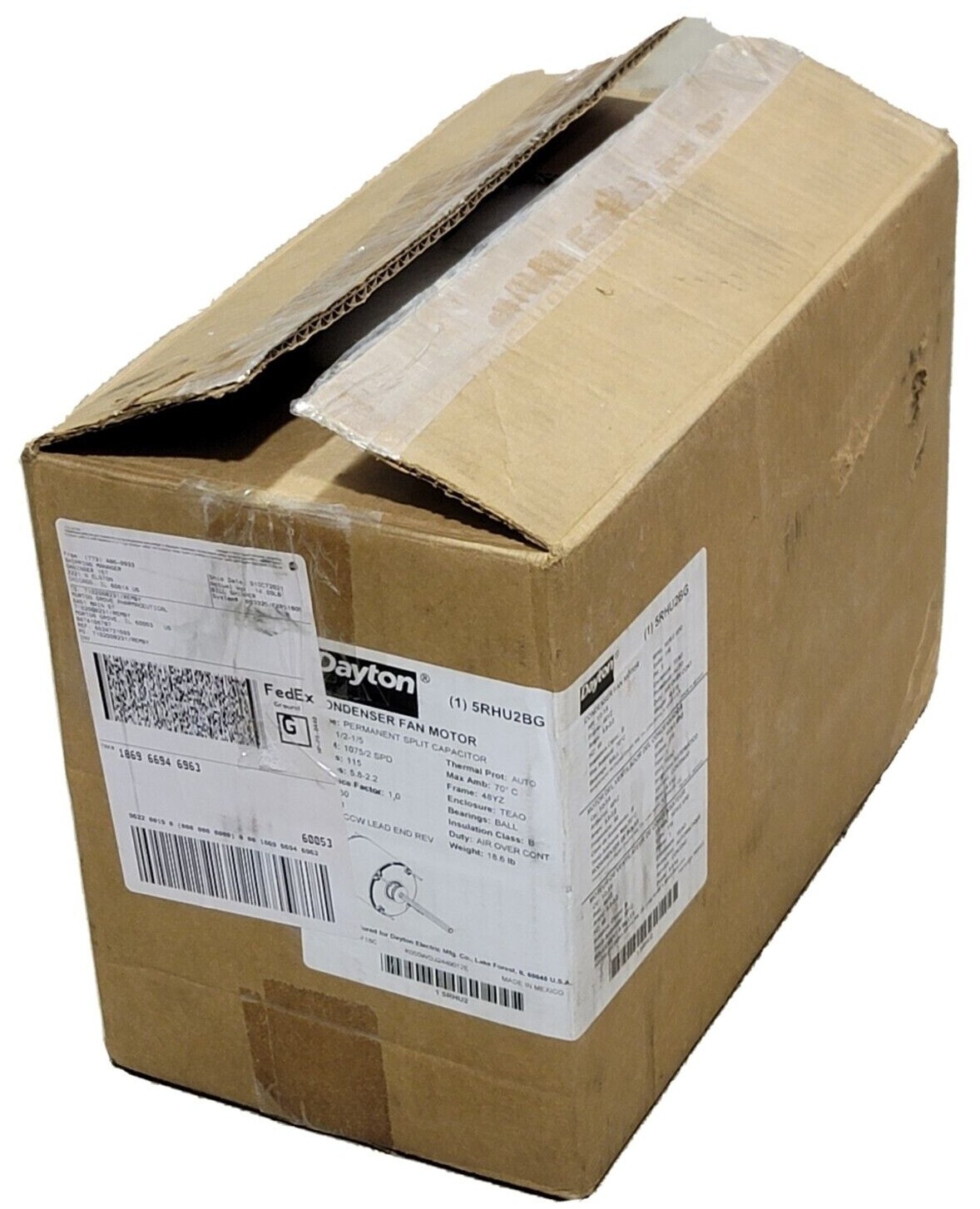 Used NEW DAYTON 5RHU2BG 1/2HP PERMANENT SPLIT CAPACITOR CONDENSER FAN MOTOR 60HZ 48YZ
