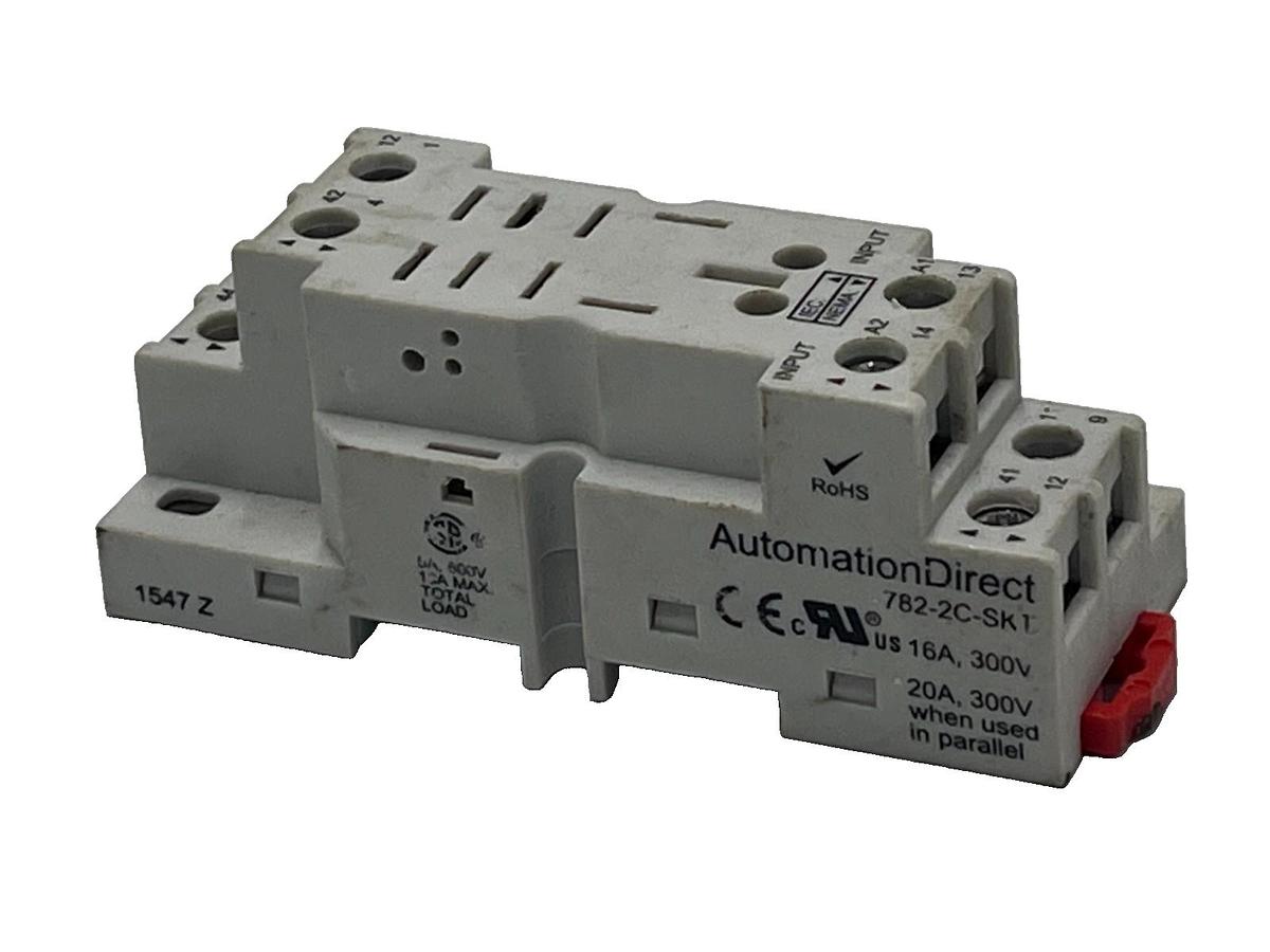 Used Automation Direct 782-2C-SKT Relay Socket 8-Pin 300V 16A DIN Rail Mount, NSNP
