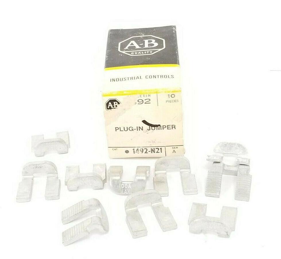 Used BOX OF 10 NEW ALLEN BRADLEY 1492-N21 PLUG-IN JUMPERS 1492N21 SER. A