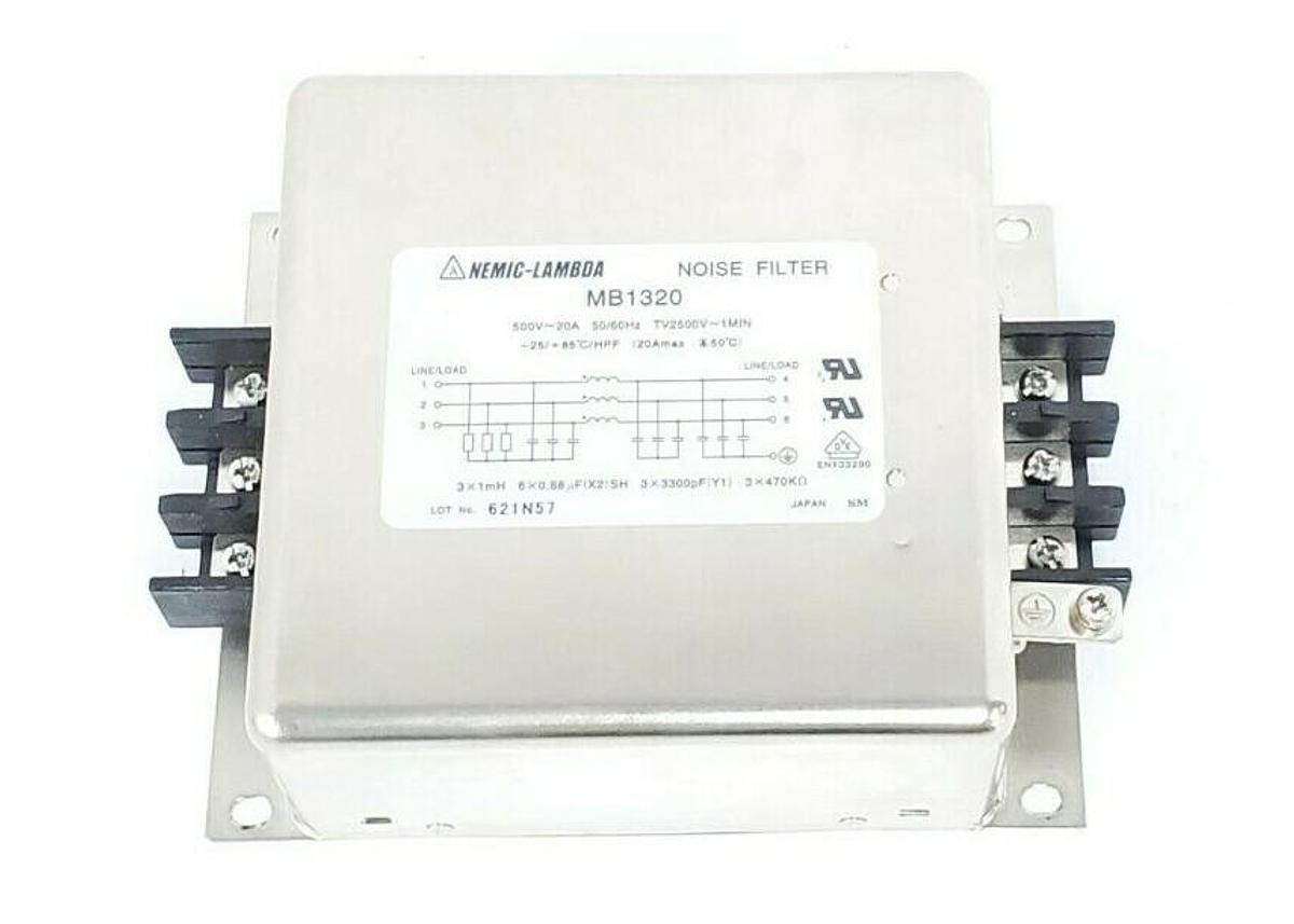 Used NEMIC-LAMBDA MB1320 NOISE FILTER 500V~20A 50/60HZ