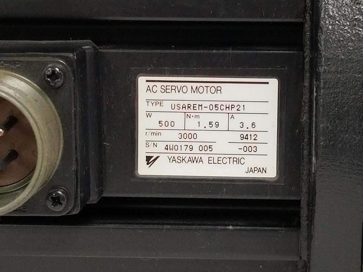Used YASKAWA USAREM-05CHP21 SERVO MOTOR W/ UTOPI-150VA ENCODER, 3192-MF-2-058 REDUCER