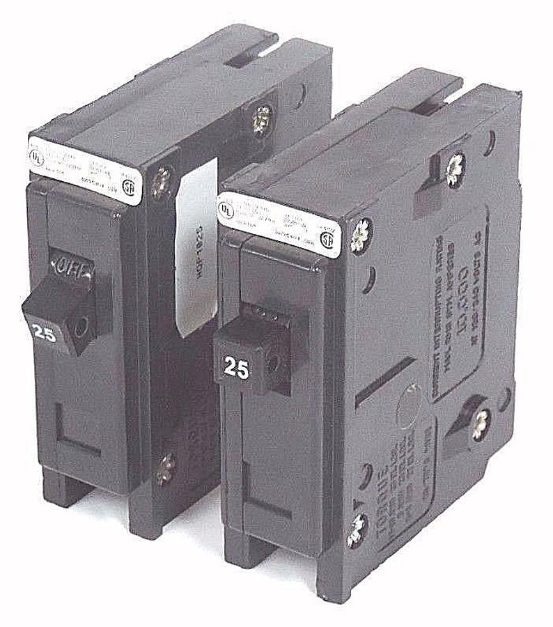 LOT OF 2 CUTLER-HAMMER HQP1025 CIRCUIT BREAKERS 25A, 1P