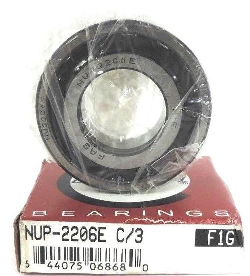 Used NEW CONSOLIDATED BEARINGS NUP-2206E C/3 CYLINDRICAL ROLLER BEARING NUP2206E C3
