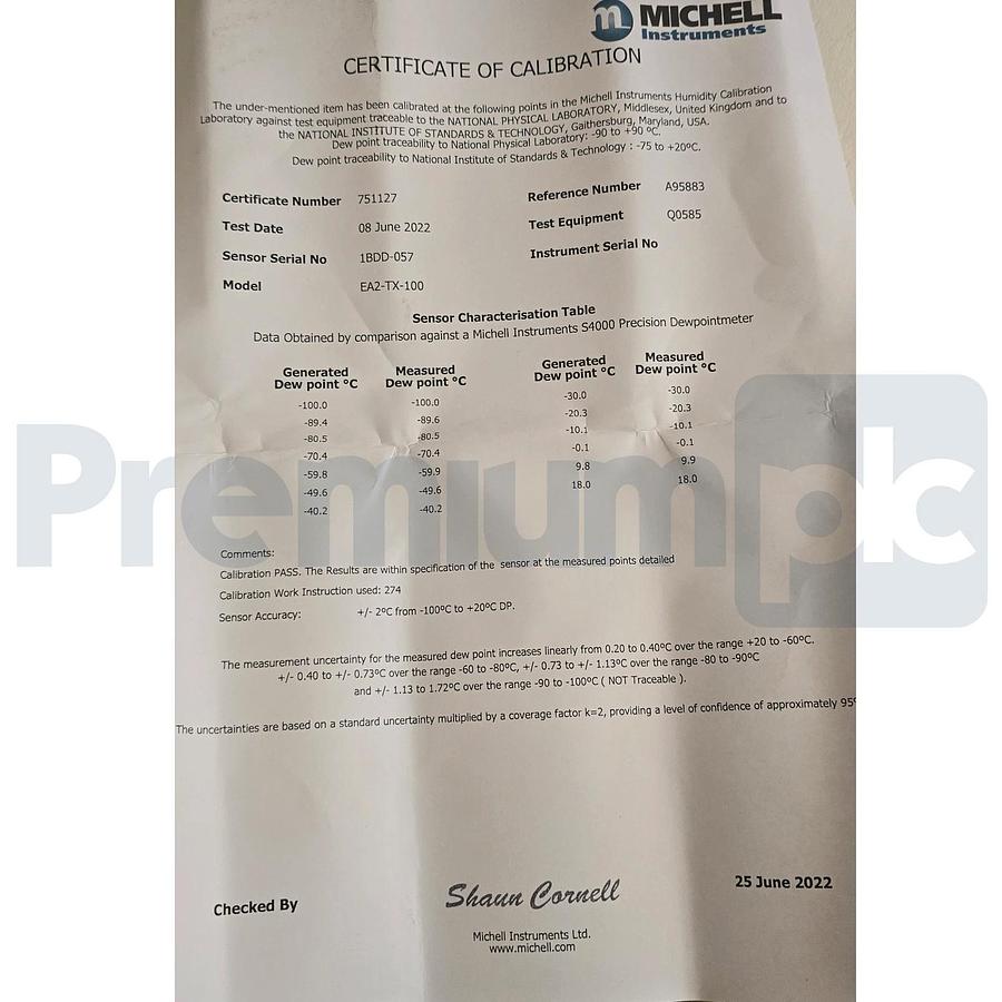 INGERSOLL RAND 23182603 DEWPOINT TRANSMITTER KIT MICHELL EA2-TX-100+HD -100/+20