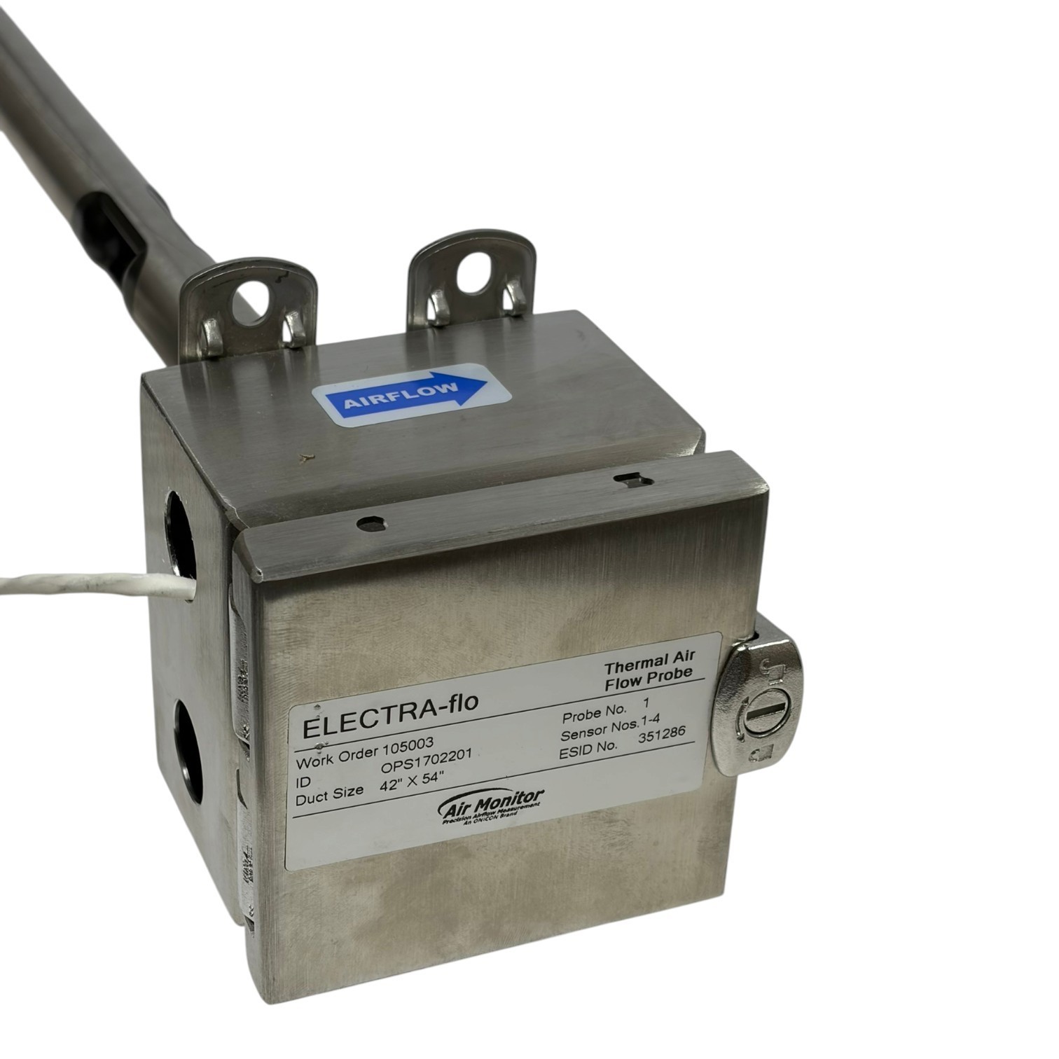 Used Air Monitor Corp Electra-flo Thermal Air Flow Probe 42 x 54 Duct Size 8-pin New