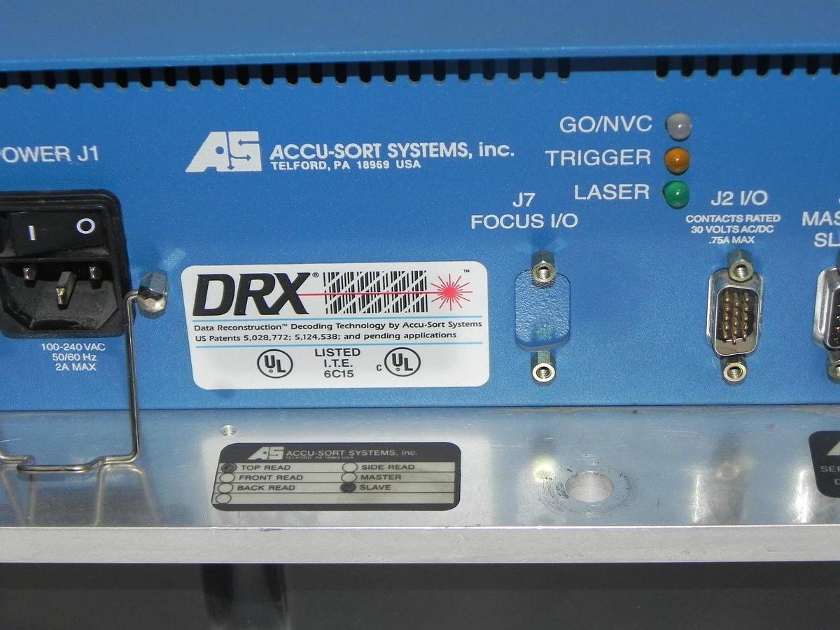 Used ACCU-SORT SYSTEMS DRX MINI X LASER BAR CODE SCANNER 100-240VAC
