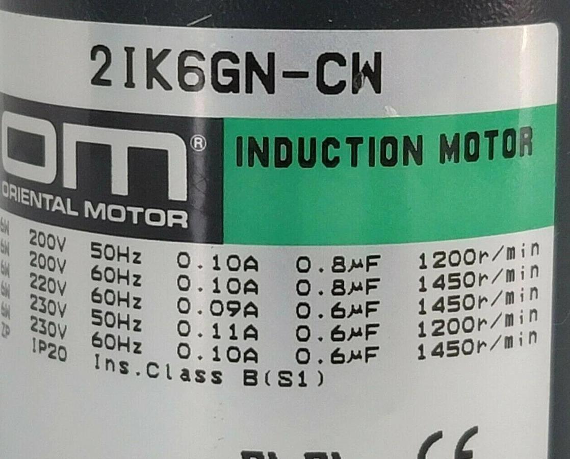 NEW ORIENTAL MOTOR 21K6GN-CW INDUCTION MOTOR W/ 2GN180K GEAR HEAD