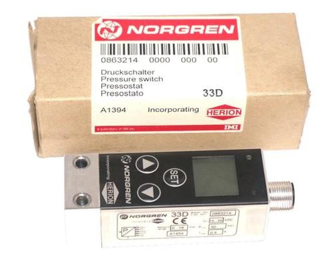 Used NORGREN HERION 0863214 ELECTRONIC PRESSURE SWITCH 33D