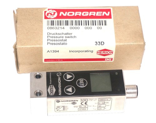 Used NORGREN HERION 0863214 ELECTRONIC PRESSURE SWITCH 33D