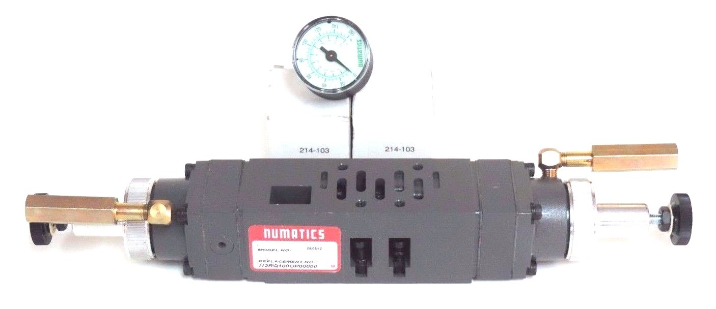 Used NEW NUMATICS I12RQ100OP00000 REGULATOR ASSEMBLY 10/130PSI W/ 2 214-103 GAUGES