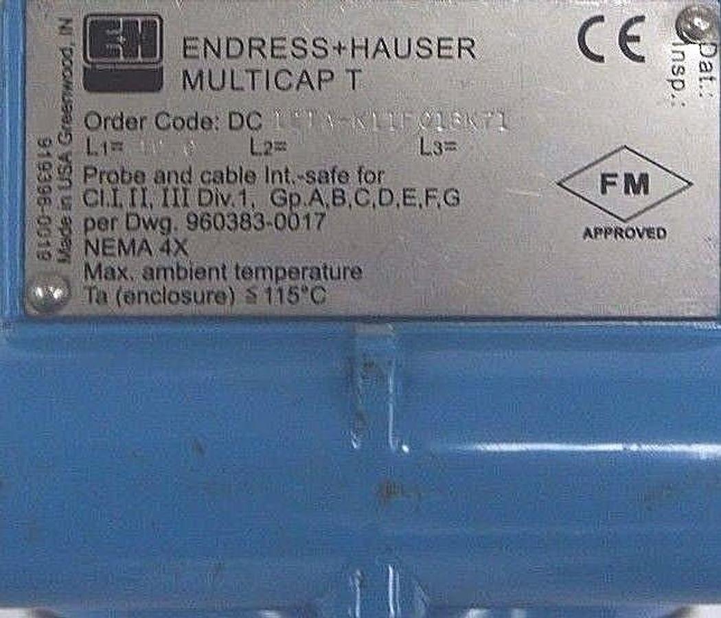 Used ENDRESS + HAUSER DC12TA-K11FC1BK71 MULTICAP T CAPACITY LEVEL PROBE 10"