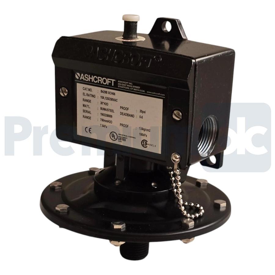 Ashcroft B429B XCH06 B-Series Pressure Switch 30"H2O 15A 125/250VAC B429BXCH-06