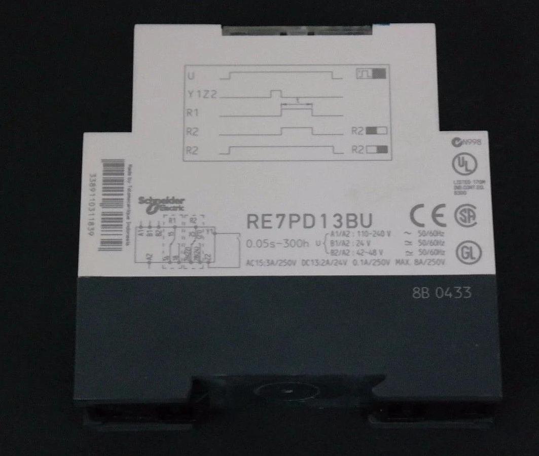 Used NIB TELEMECANIQUE RE7 PD13BU PULSE-ON ENERGISTION TIMER RELAY 031183 RE7PD13BU