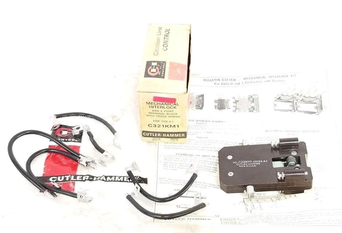Used NIB EATON CUTLER-HAMMER C321KM1 MECHANICAL INTERLOCK FOR SIZE 0-1