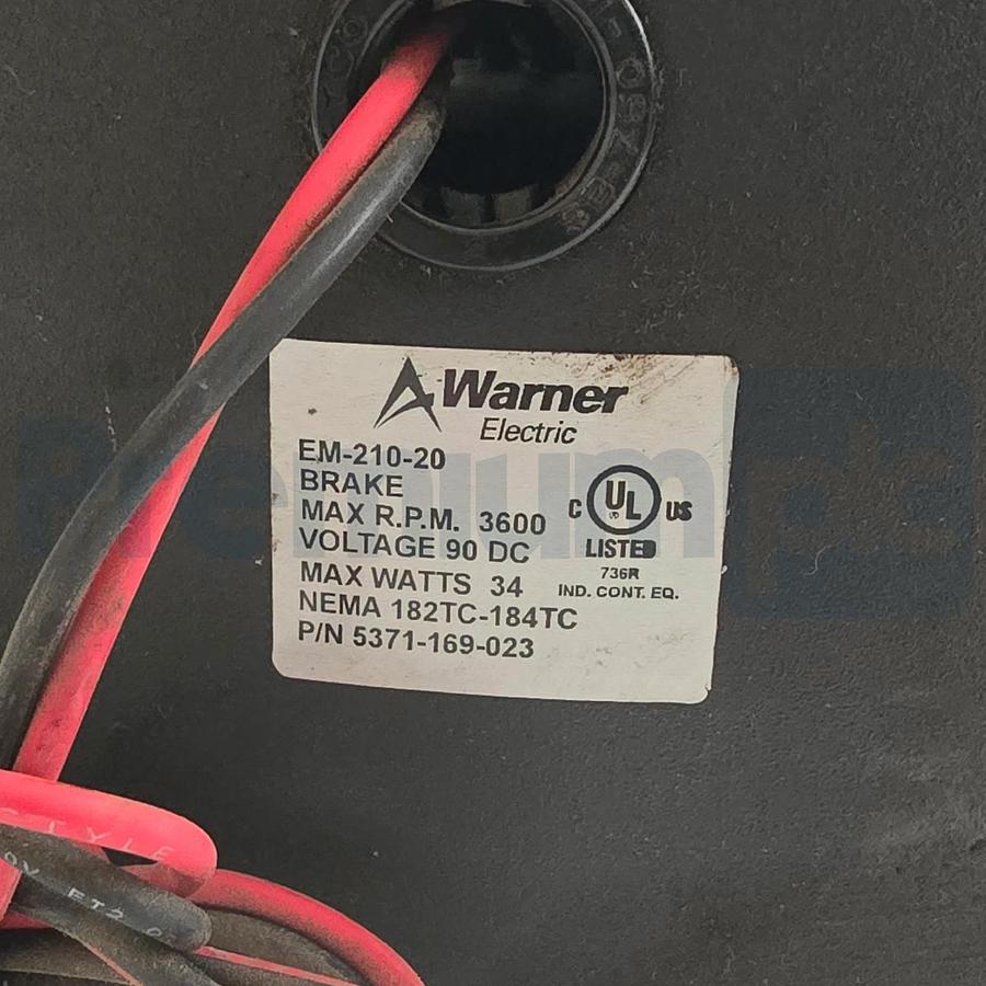 Warner Electric 5371-169-023 | EM-210-20 Brake | 3600RPM 90VDC 34W 182TC-184TC