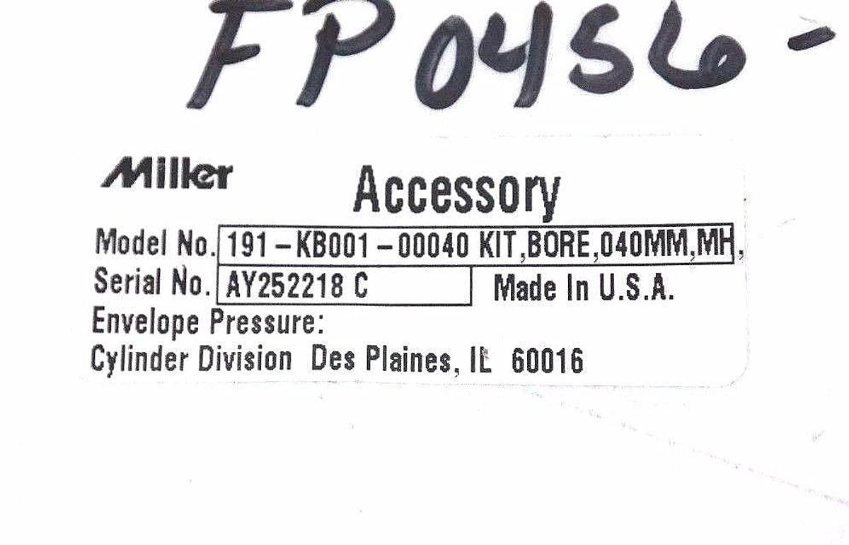 LOT OF 2 NEW MILLER FLUID POWER 191-KB001-00040 BORE KITS, 040MM, MH