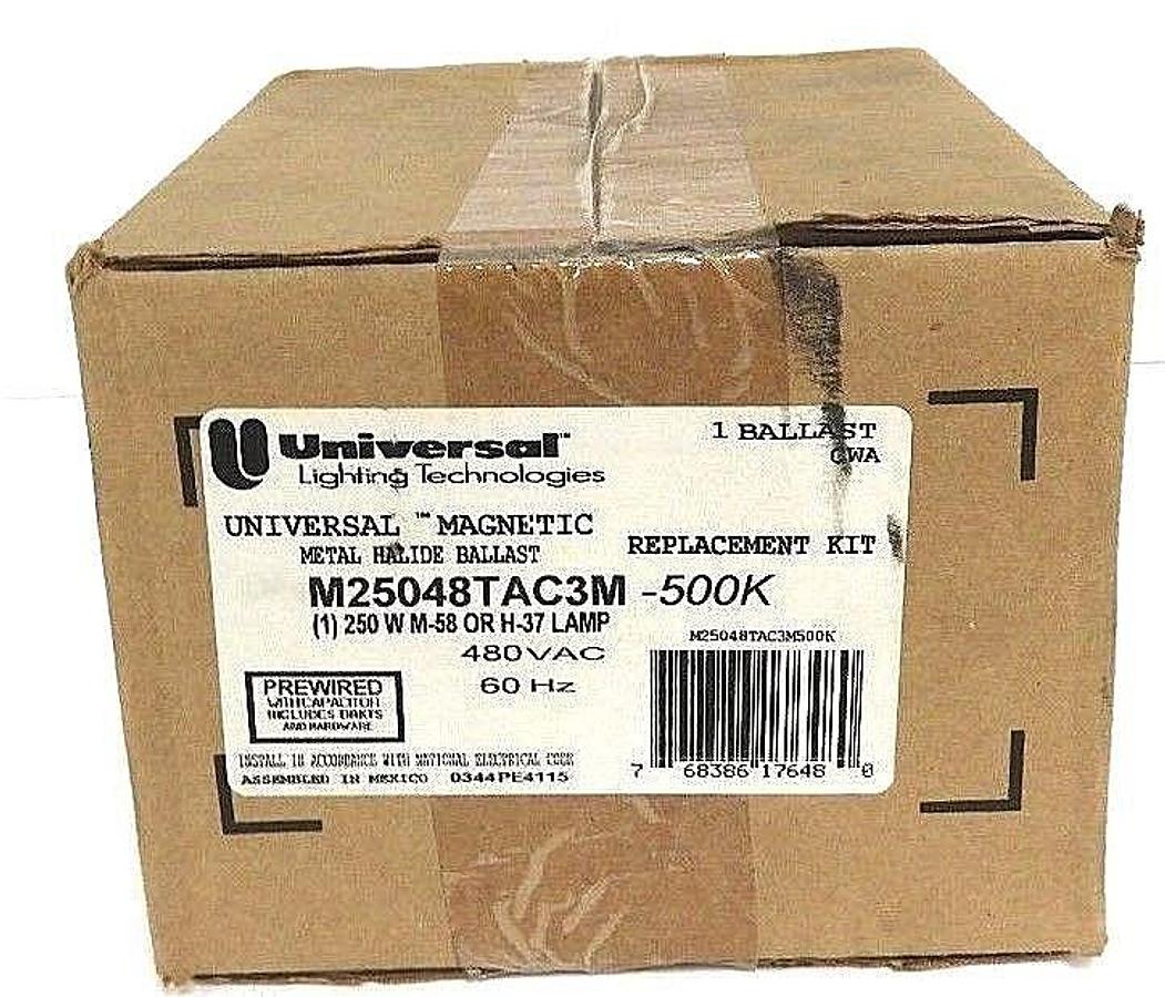 Used NIB UNIVERSAL LIGHTING M25048TAC3M-500K MAGNETIC METAL HALIDE BALLAST