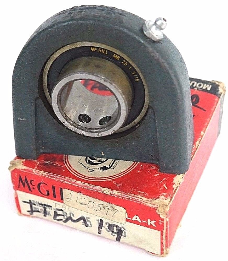 Used NEW MCGILL MB 25 1 3/16 MOUNTED BALL BEARING NYLA-K TBC-06 3797901