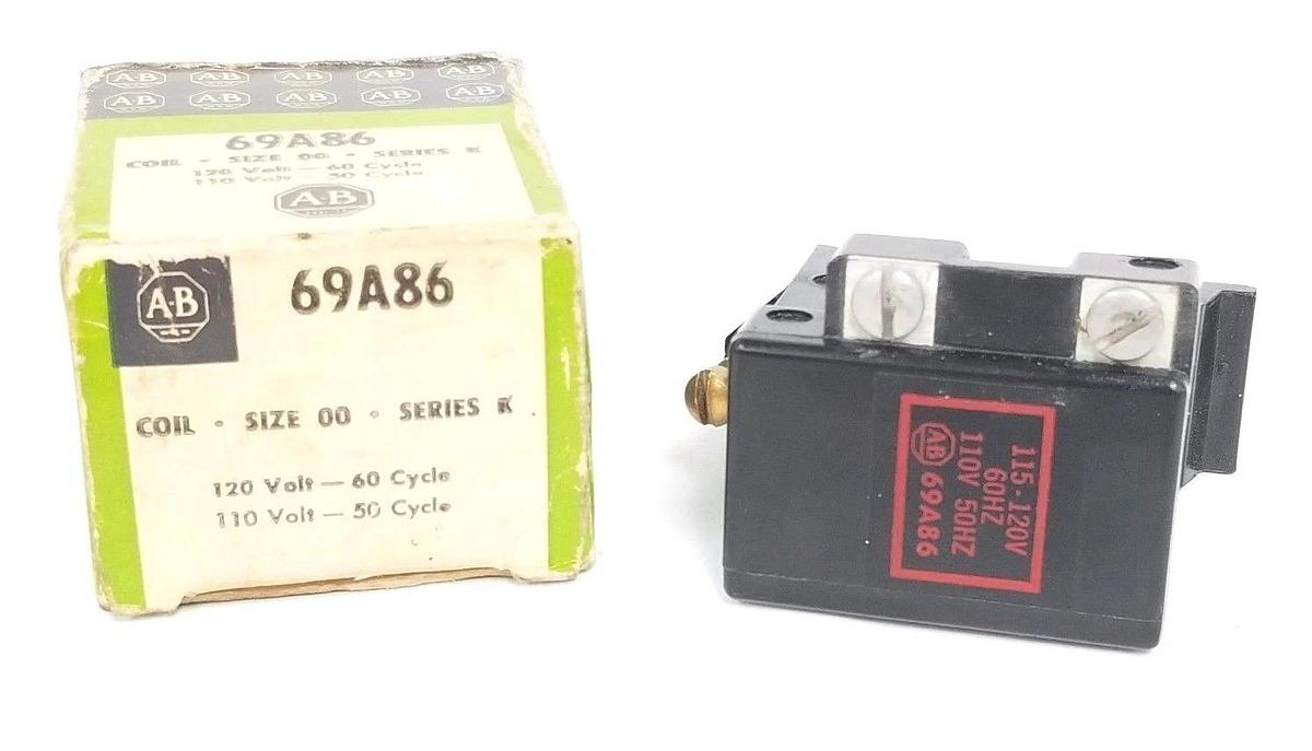Used ALLEN BRADLEY 69A86 COIL SIZE 00 SER. K 120V-60HZ (IN BOX)