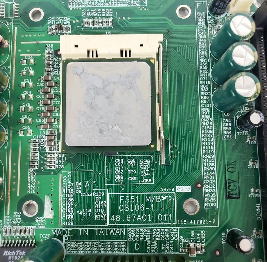 Used SHUTTLE FSF1 M/B MOTHERBOARD 03106-1, 48.67A01.011, 115-417B21-2