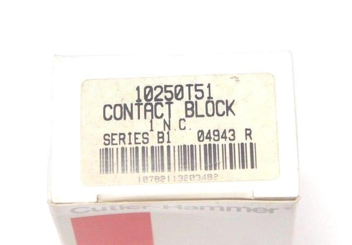 Used NEW CUTLER HAMMER 10250T-51 CONTACT BLOCK SERIES B1 10250T51