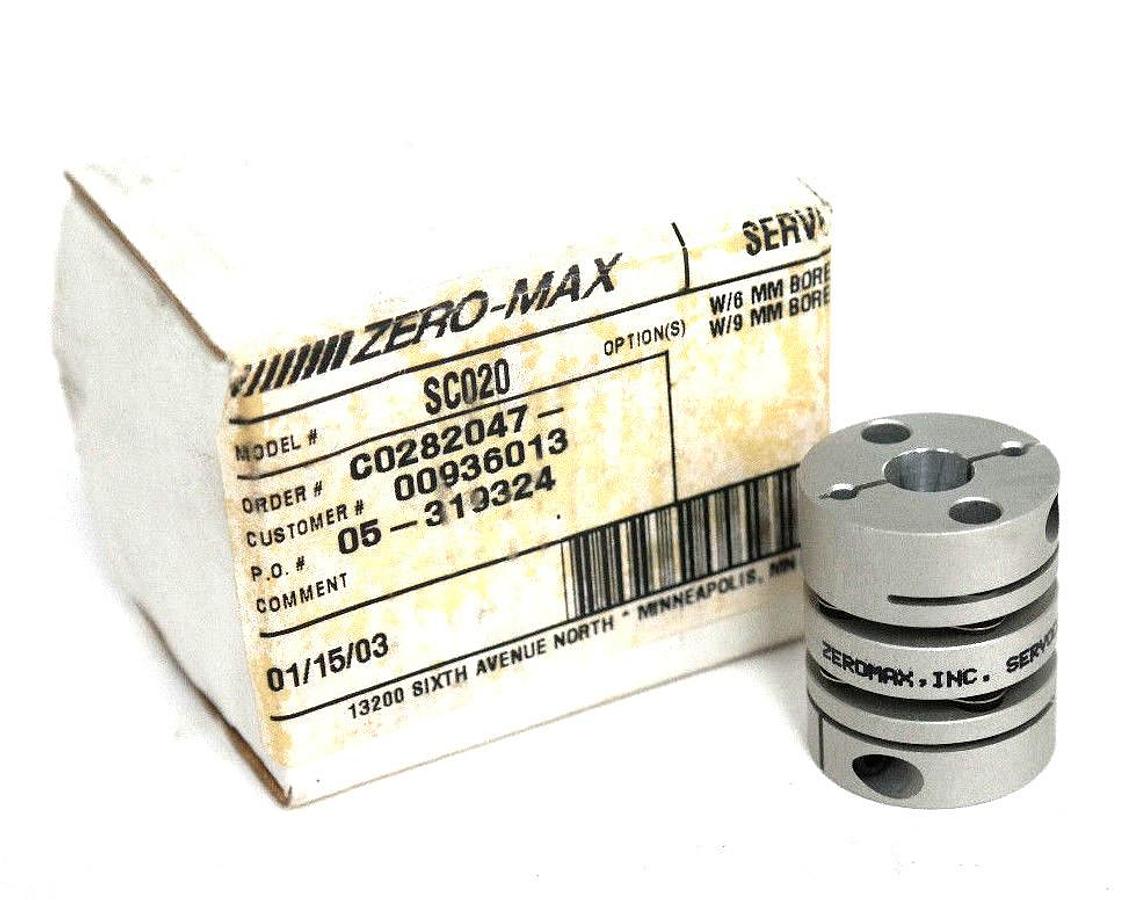 Used NIB ZERO-MAX SC020 6MM X 9MM COUPLING 803148