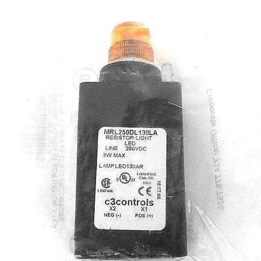 Used NEW C3CONTROLS MRL250DL130LA-MPLLAR 16MM PILOT LIGHT 250V DC LED AMBER