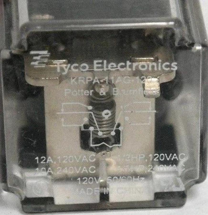 Used TYCO KRPA-11AG-120 RELAY 120V, 50/60HZ, KRPA11AG120KRPA