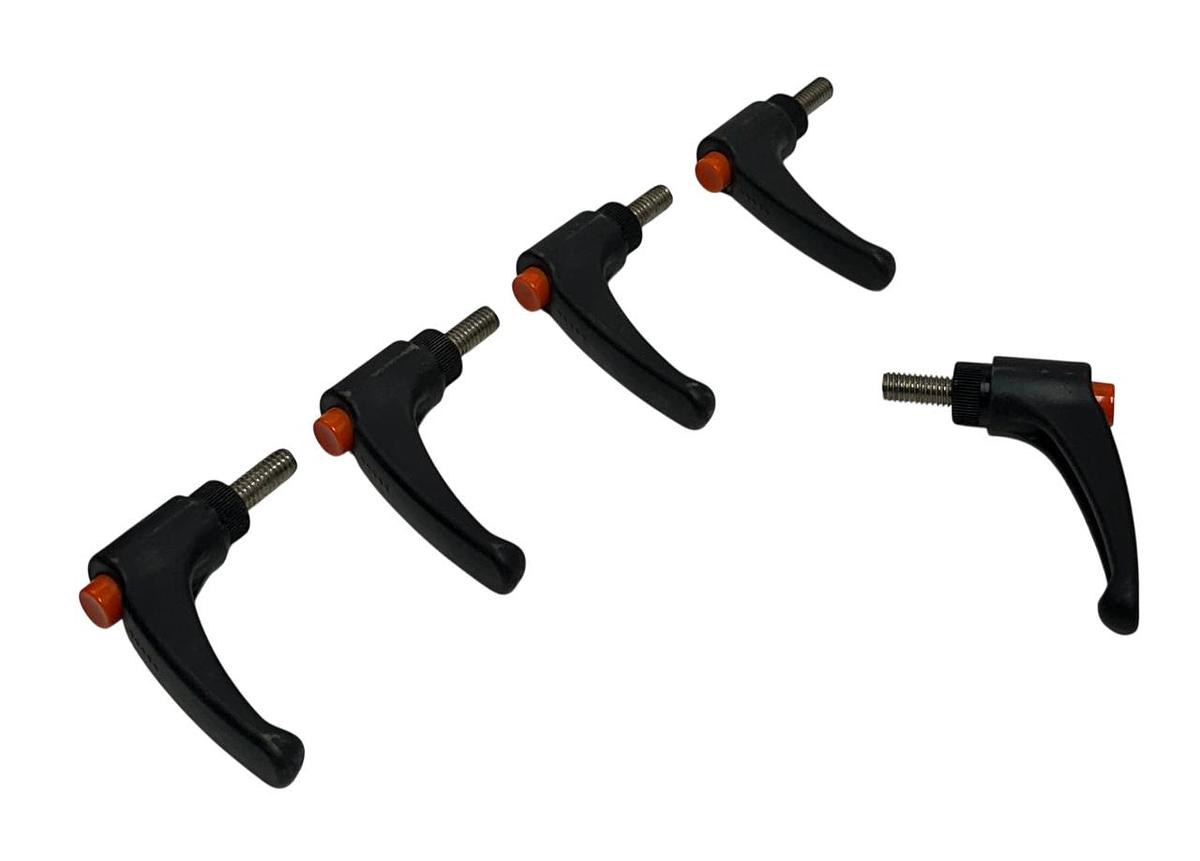 Used 5 KIPP K0270.3A41X20 / 3GJD1 ADJUSTABLE HANDLES PLASTIC W/ SS THREAD 20mm NSNP