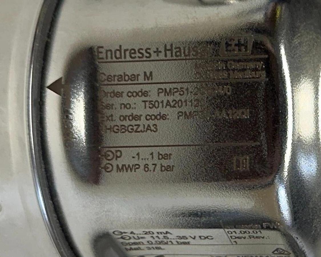 ENDRESS+HAUSER PMP51-2C9J4/0 / PMP51-AA12QI1HGBGZJA3 Cerabar M TRANSMITTER NSNP