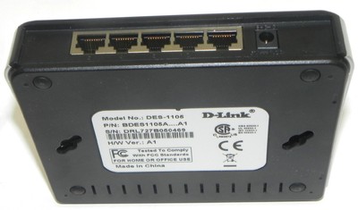Used D LINK BDES1105A MODEL DES-1105 ETHERNET SWITCH 5PORT 1.2AMP 5V, H/W VER. A1