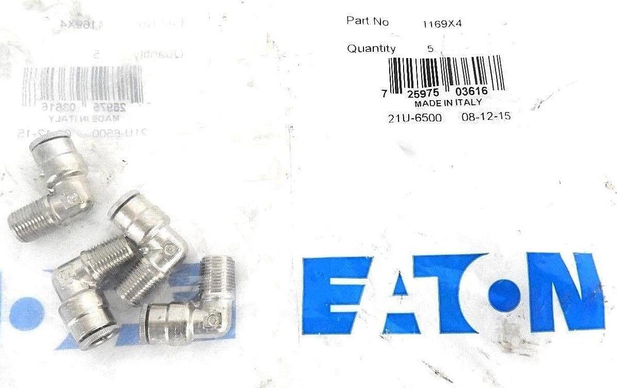 Used LOT OF 9 NEW EATON 1169X4 PUSH CONNECT SWIVEL MALE ELBOWS