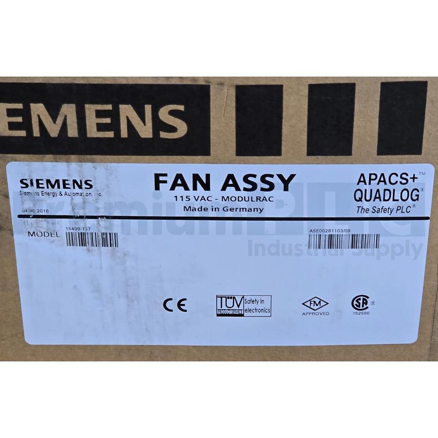 Used SIEMENS 15499-147 APACS + QUADLOG FAN ASSY 115VAC MODULRAC A5E00281103/09 NSMP