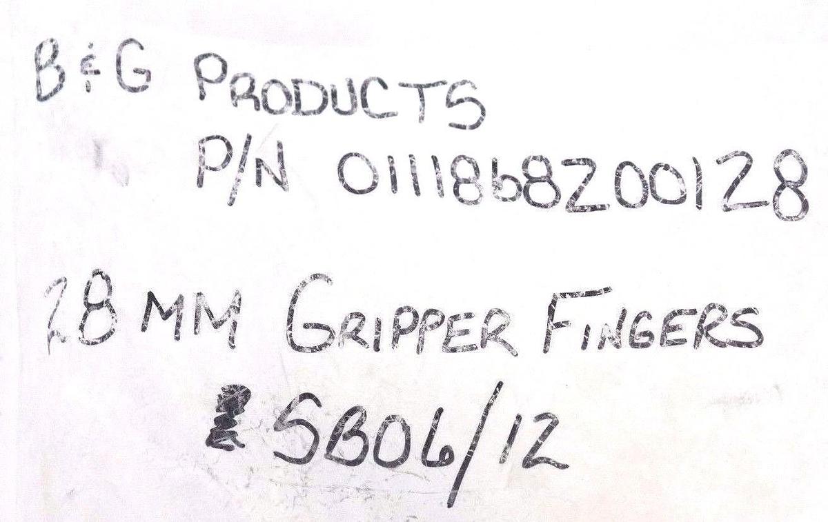 Used NEW B&G PRODUCTS 01118682001-28 GRIPPER FINGER 28MM SB06/12 0111868200128