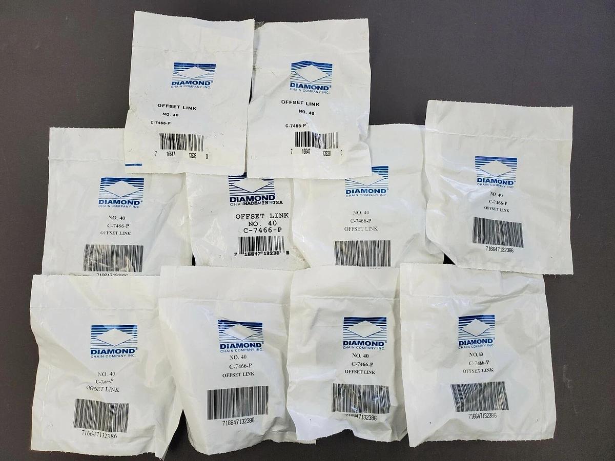 Used LOT OF 10 NEW DIAMOND CHAIN COMPANY NO. 40 C-7466-P OFFSET LINKS