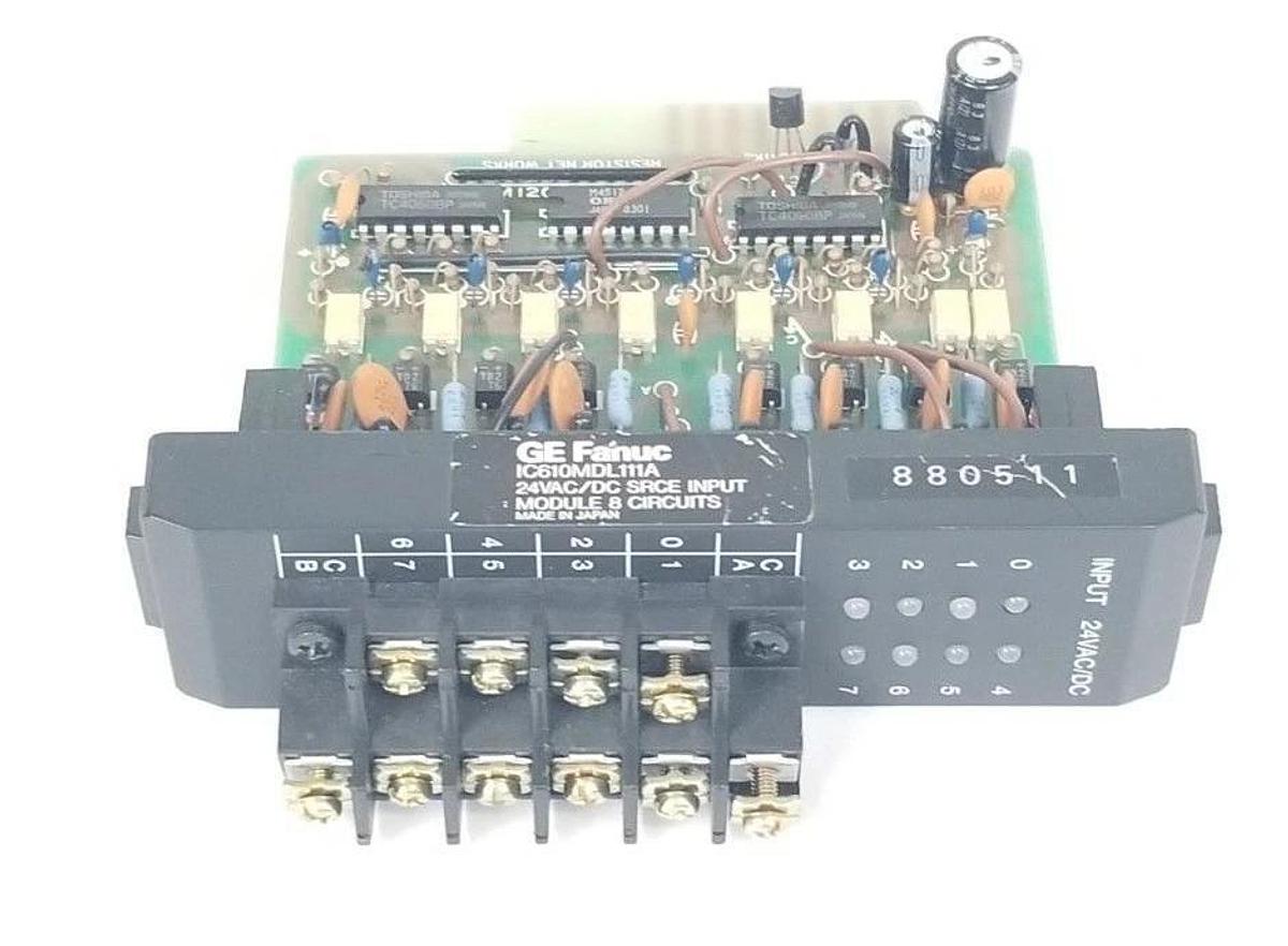 Used GE FANUC IC610MDL111A 24VAC/DC SOURCE INPUT MODULE 8 CIRCUITS