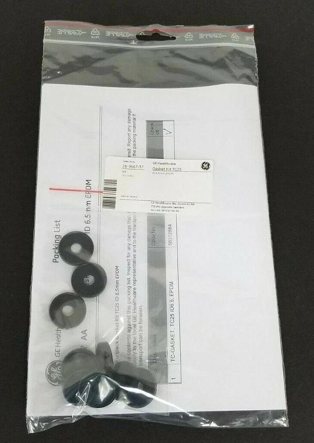 Used NEW GE HEALTHCARE 28-9667-37 GASKET KIT TC25 ID 6.5mm EPDM 28966737