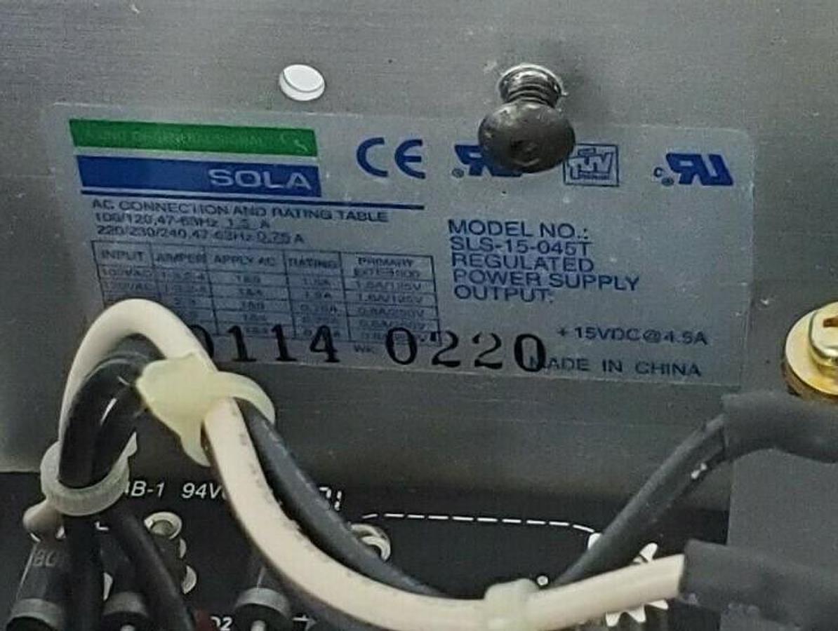 Used SOLA SLS-15-045T REGULATED POWER SUPPLY 15VDC, 4.5A, SLS15045T