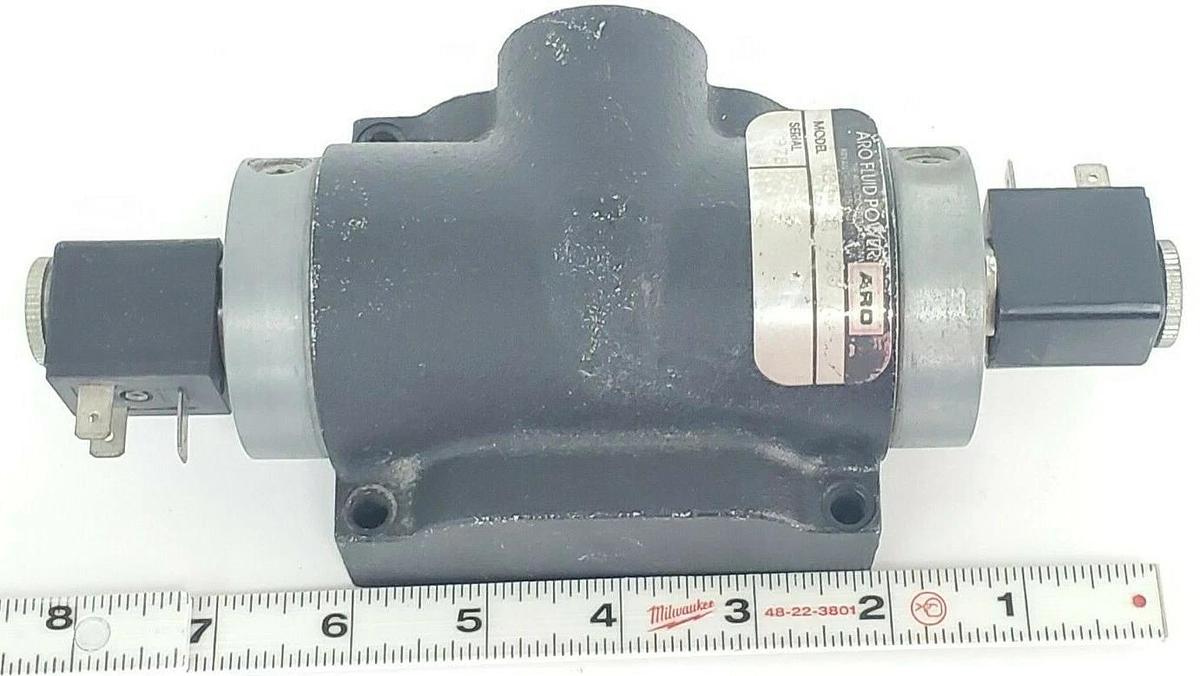 Used ARO FLUID POWER K334SD 120A VALVE K334SD-120A W/ 116 218-33 120V COIL