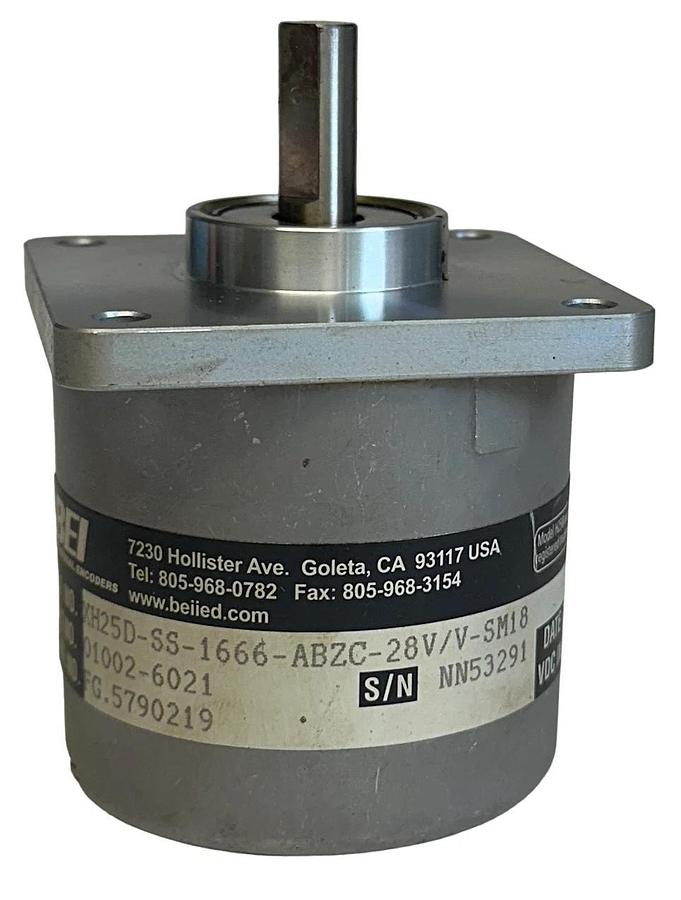 Used BEI XH25D-SS-1666-ABZC-28V/V-SM18 / 01002-6021 INCREMENTAL ENCODER 5-28VDC USNP