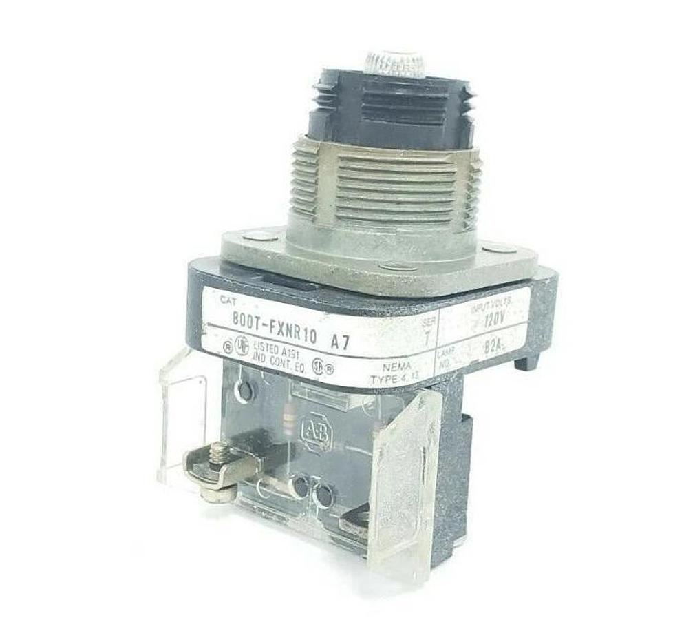 Used ALLEN BRADLEY 800T-FXNR10XA7 PUSHBUTTON SER. T 120V B2A LAMP 800TFXNR10A7