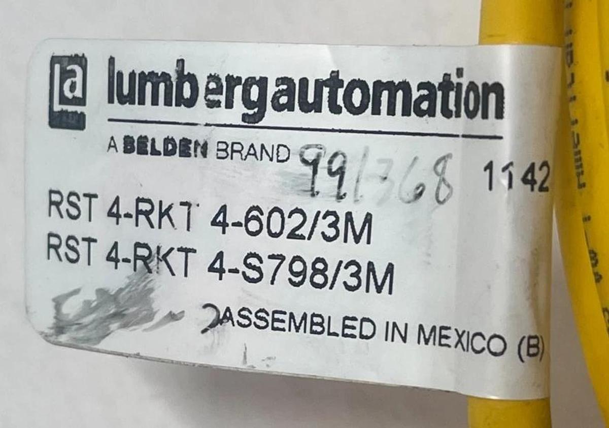 LUMBERG RST 4-RKT M12 Male Straight to Female Straight 4-Pin Cordset 1142mm