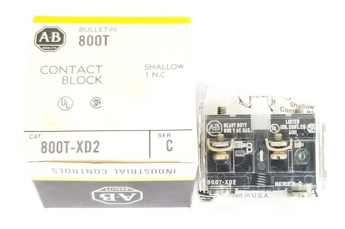 NIB ALLEN BRADLEY 800T-XD2 CONTACT BLOCK 800TXD2 SER. C