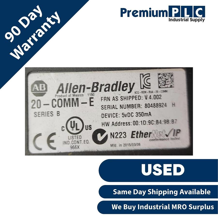 Used USED ALLEN BRADLEY 20DD156A0NYNA1DNK /A PowerFlex 700S AC DRIVE 125HP 480V READ